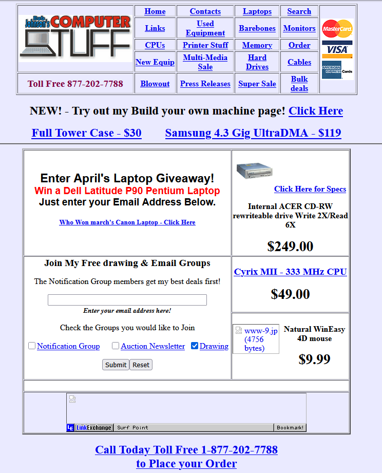 bobjohnson.com in 1999