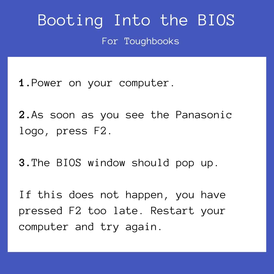 Booting into BIOS infographic
