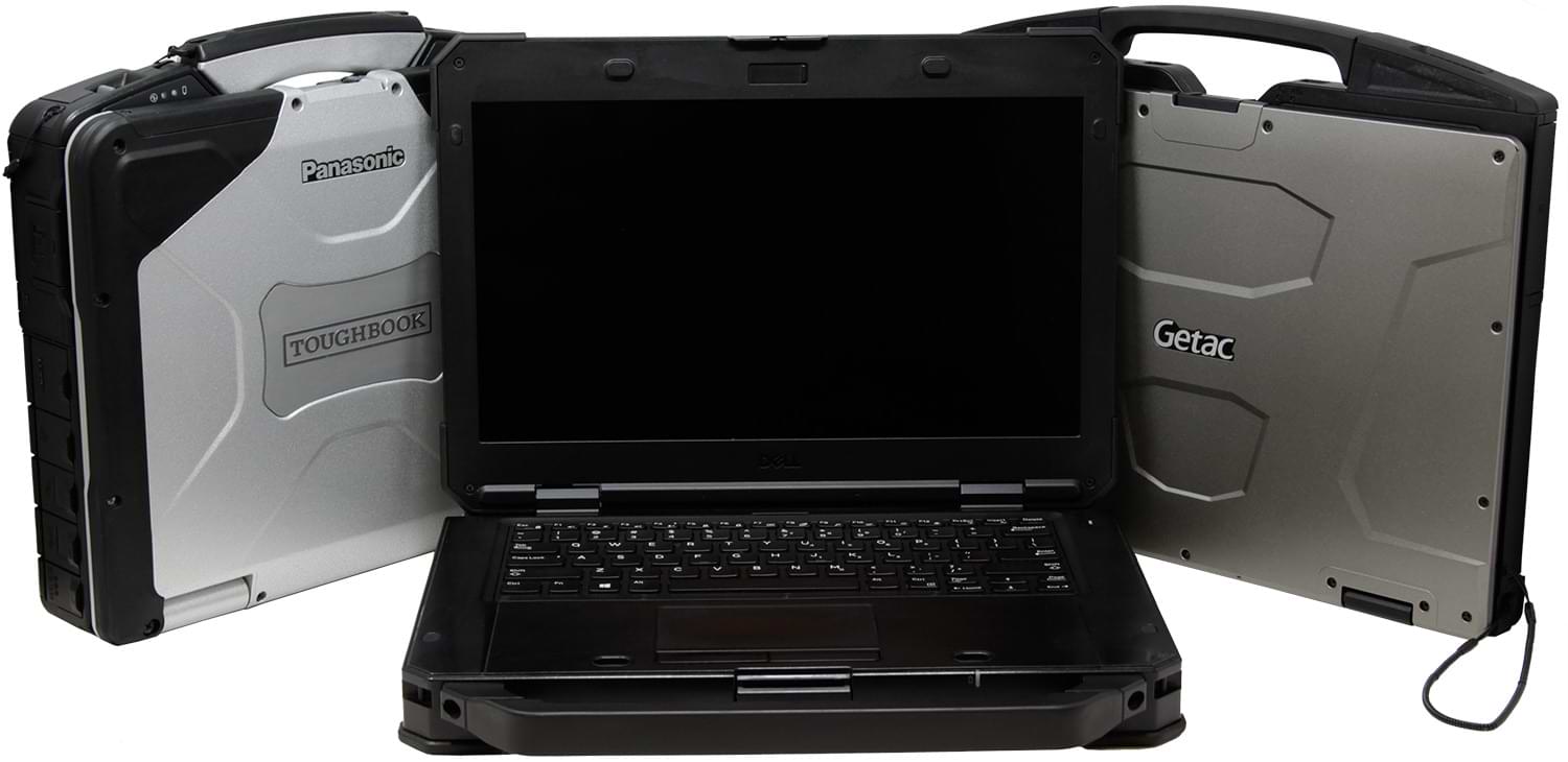 Panasonic Toughbook CF-31, Dell Latitude 5424, and a Getac S410