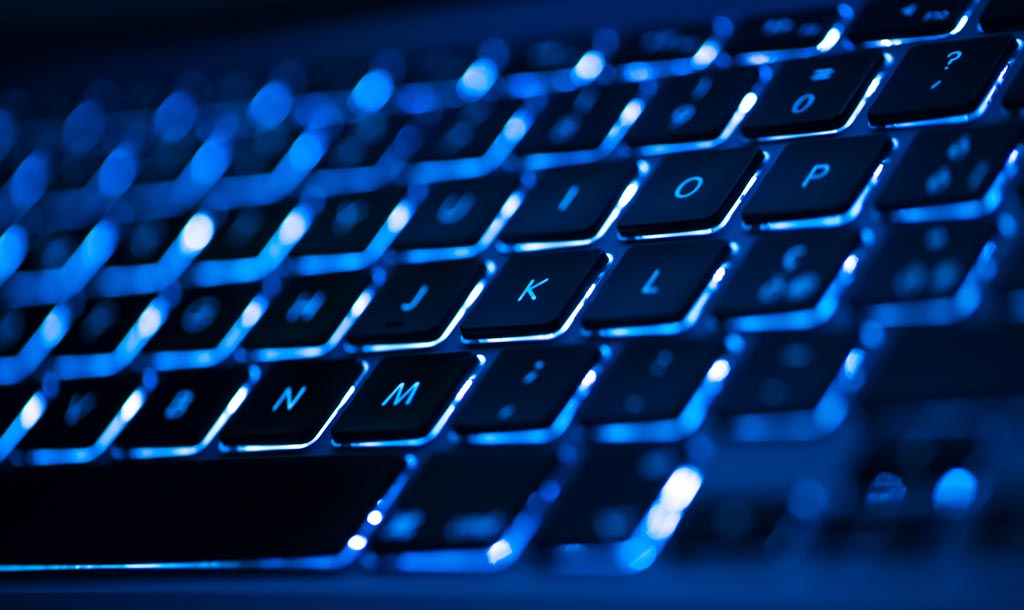 Close-up of a backlit keyboard.