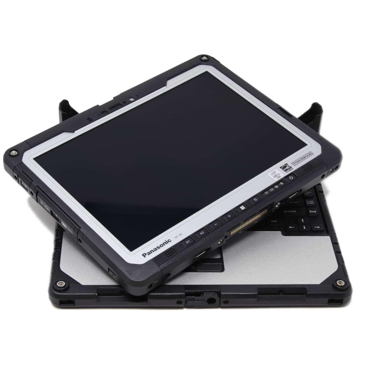Panasonic Toughbook CF-33 MK2 laying on detachable keyboard