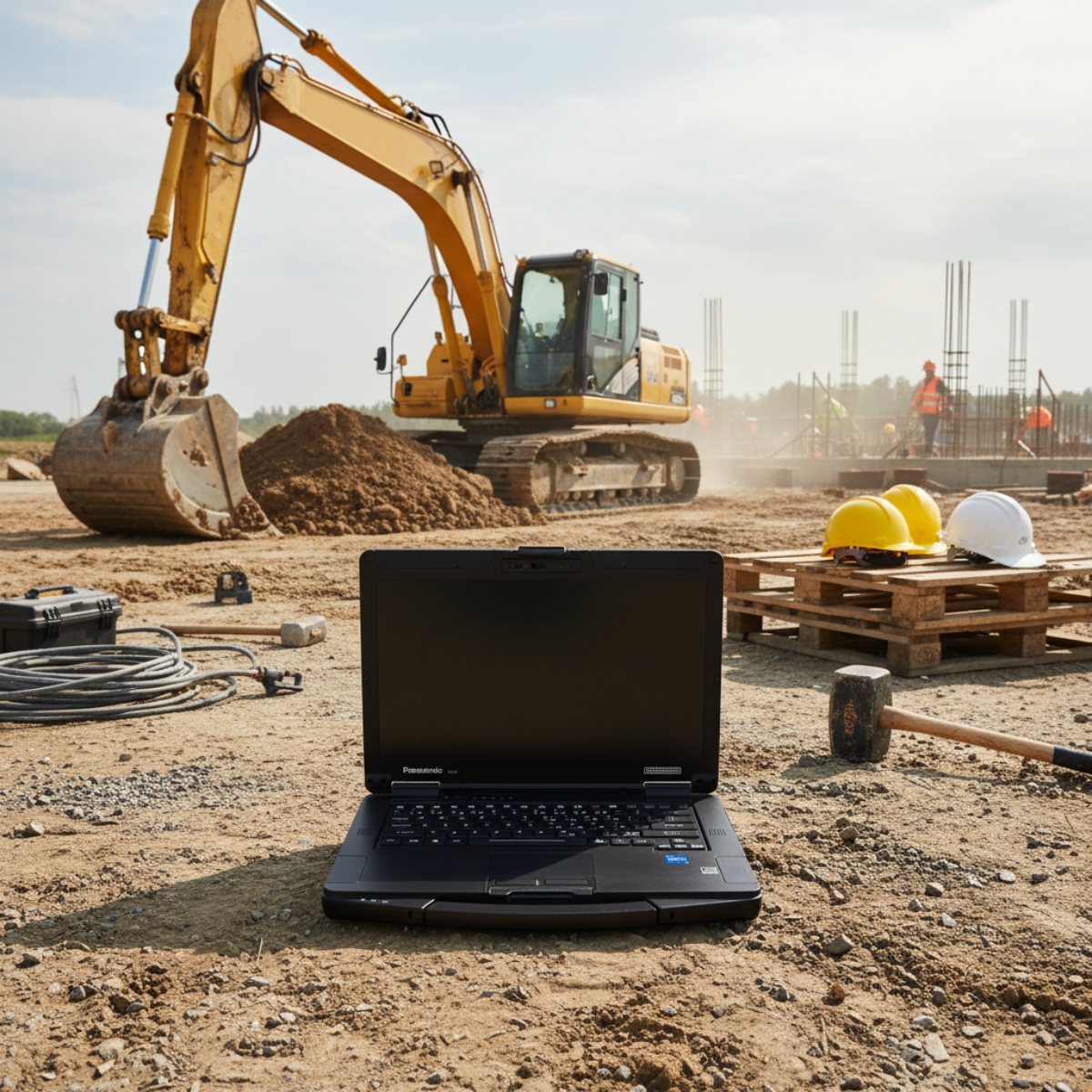 Panasonic Toughbook FZ-55 at a contruction site