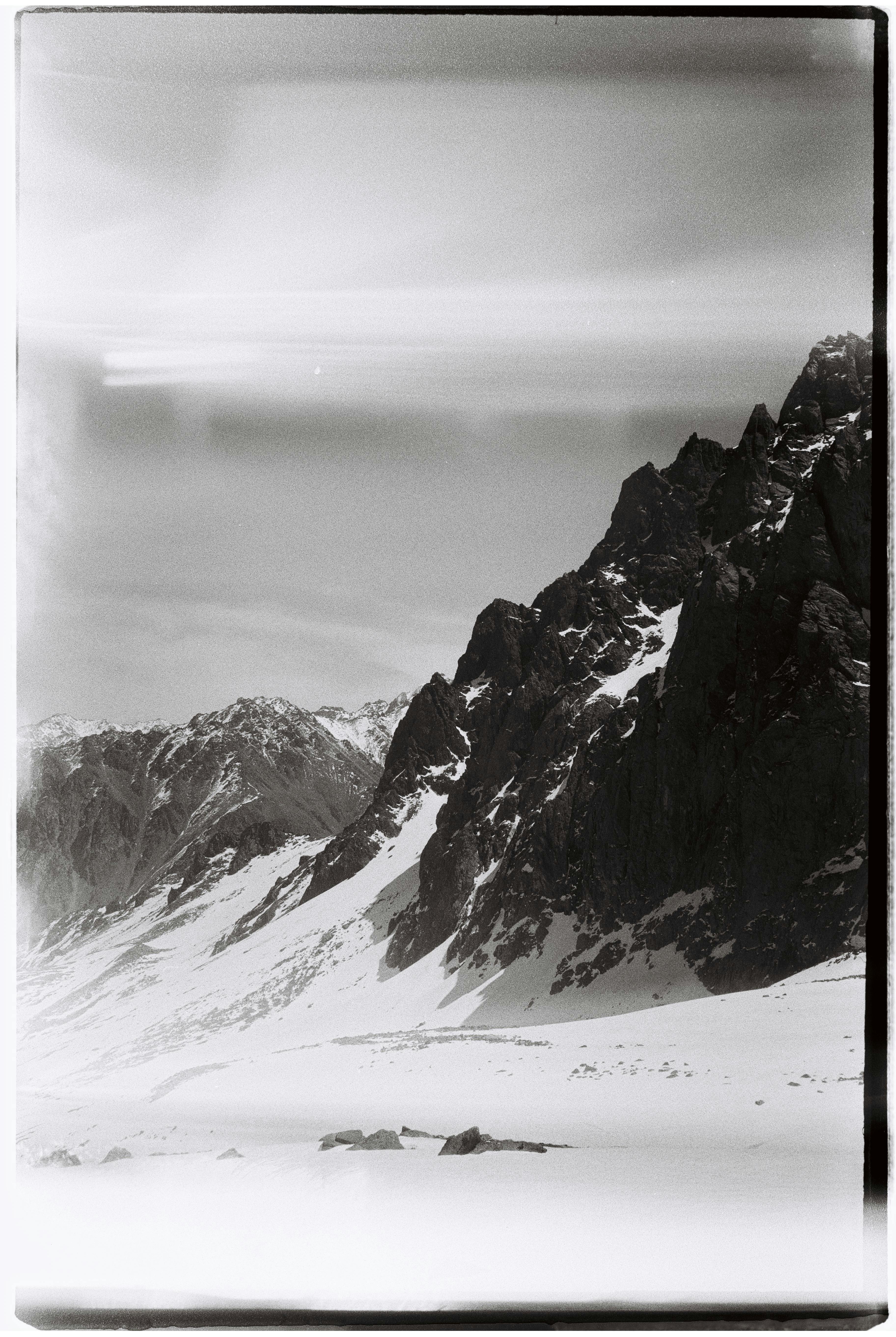 Mountain range with harsh environments