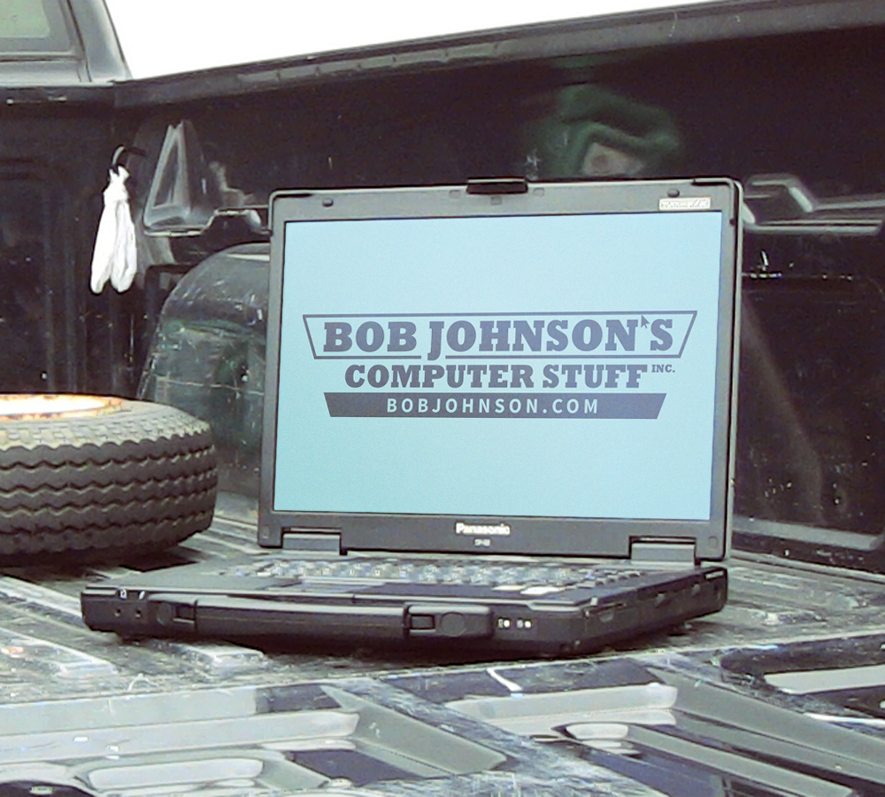 Panasonic Toughbook CF-52 in a truck bed