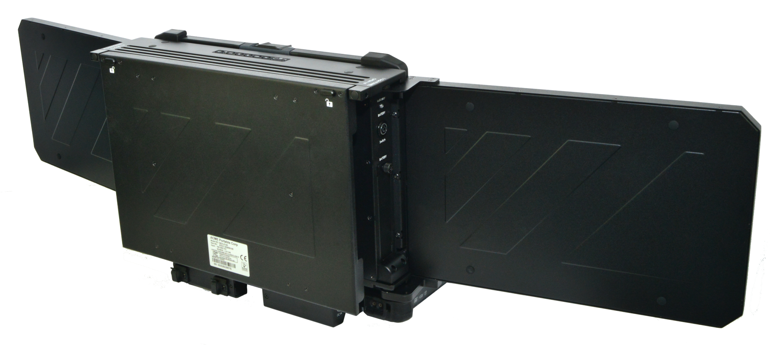 Back of the triple screen on the Durabook Z14i-DX3