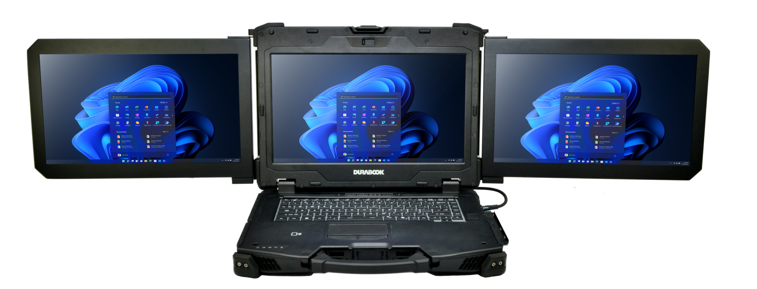 Durabook Z14i-DX3 with the 3 screens on
